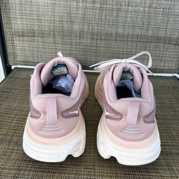 EUC Hoka One size 9.5 B Bondi 8 sneakers running mauve peach whip pink white - Picture 2 of 7